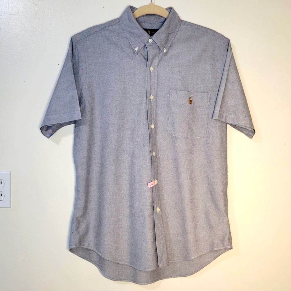 Ralph Lauren: Men's M Classic Fit Short Sleeve Chambray Logo Button down top